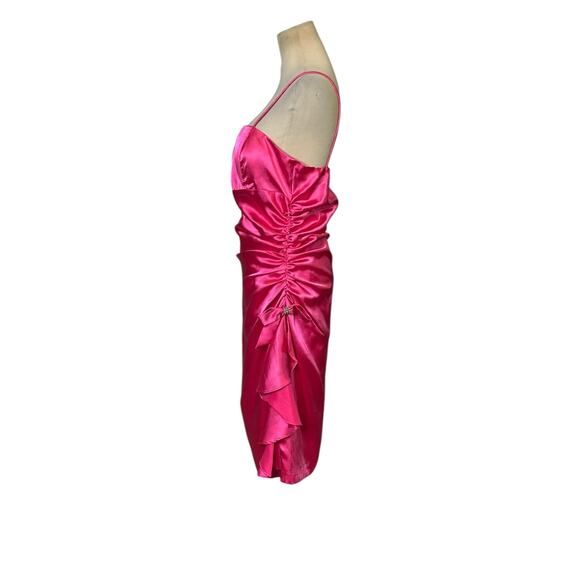 Cindy fuchsia satin party dress size large - Picture 5 of 13